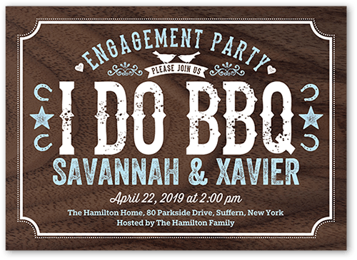 I Do BBQ Engagement Party Invitation, Brown, 5x7 Flat, Standard Smooth Cardstock, Square