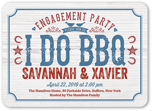 I Do BBQ Engagement Party Invitation, Grey, 5x7 Flat, Matte, Signature Smooth Cardstock, Rounded