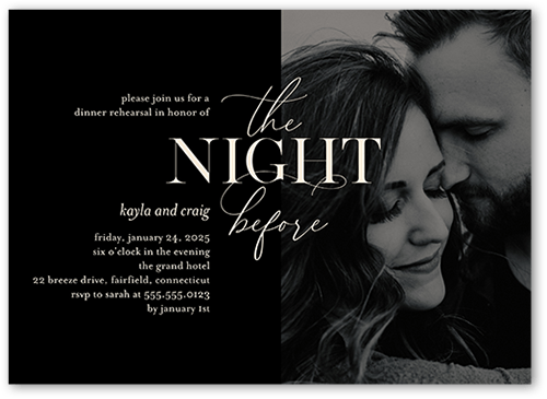 Finally Time Rehearsal Dinner Invitation, Black, 5x7 Flat, Standard Smooth Cardstock, Square, Black