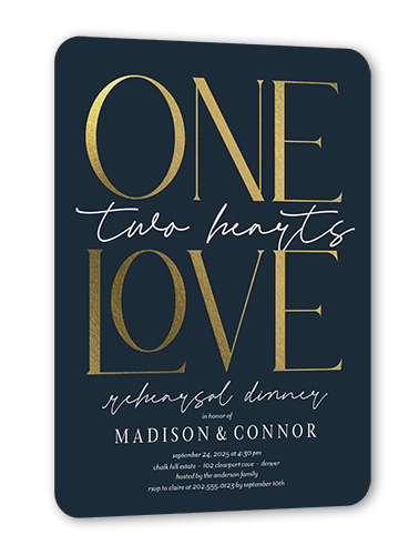 One Love Rehearsal Dinner Invitation, Rounded Corners