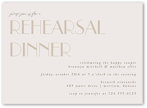 Elegant Wedding Rehearsal Dinner Cards
