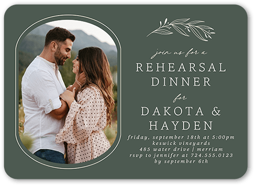 Artful Arches Rehearsal Dinner Invitation, Beige, 5x7 Flat, Standard Smooth Cardstock, Rounded, Quarry