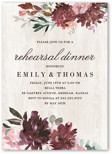 Fall Themed Rehearsal Dinner Invitations