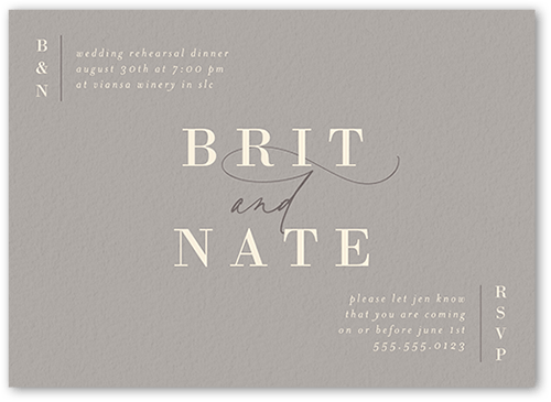 Gleaming Gathering Rehearsal Dinner Invitation, none, Beige, 5x7 Flat, Matte, Signature Smooth Cardstock, Square