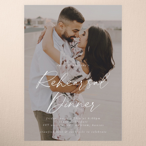Joining In Joy Rehearsal Dinner Invitation, Grey, 5x7 Flat, Write Your Own Greeting, Matte, Signature Smooth Cardstock, Square