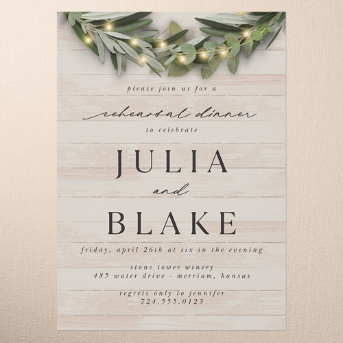 Wooden Wonders Rehearsal Dinner Invitation, Brown, 5x7 Flat, 100% Recycled Cardstock , Square, Taupe