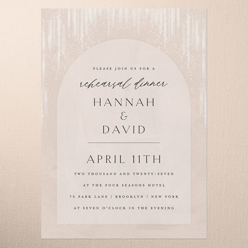 Shimmering Serenity Rehearsal Dinner Invitation, Beige, 5x7 Flat, Standard Smooth Cardstock, Square