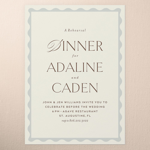 Sunlit Stripes Rehearsal Dinner Invitation, Beige, 5x7 Flat, Matte, Signature Smooth Cardstock, Square, Earth