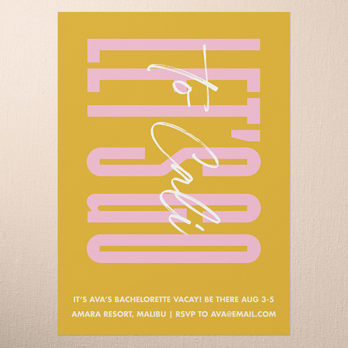 Destination Daydream Bachelorette Party Invitation, Orange, 5x7 Flat, Write Your Own Greeting, Matte, Signature Smooth Cardstock, Square, Orange