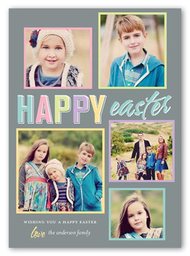 Fun Frames Easter Card, Grey, Standard Smooth Cardstock, Square