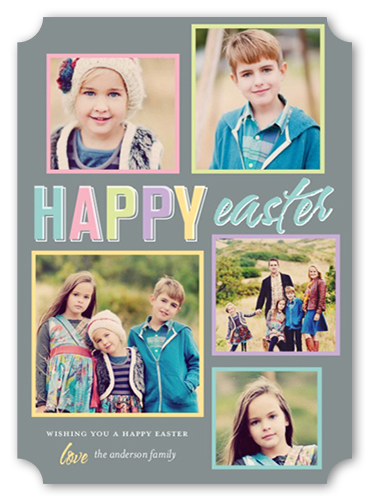 Fun Frames Easter Card, Grey, White, Matte, Signature Smooth Cardstock, Ticket