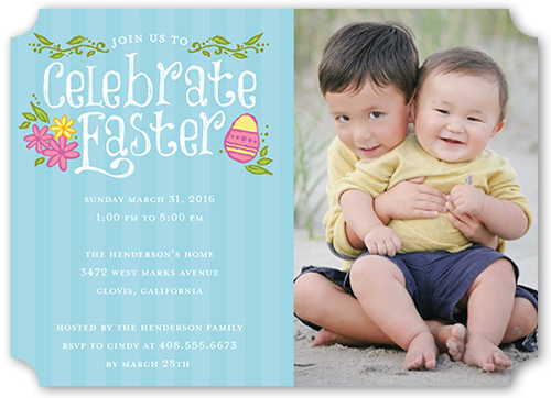 Celebrate Easter Easter Invitation, Blue, Pearl Shimmer Cardstock, Ticket