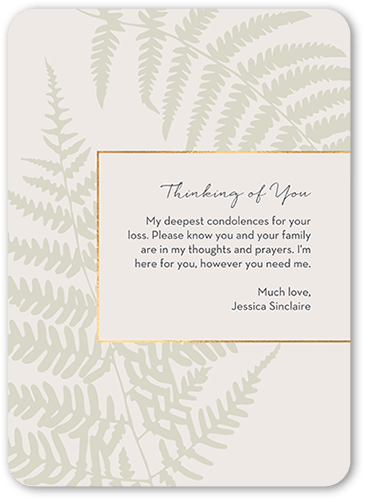 Deepest Condolences Sympathy Card, Grey, 5x7 Flat, Write Your Own Greeting, Matte, Signature Smooth Cardstock, Rounded