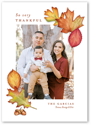 So Very Thankful Fall Greeting, White, 5x7 Flat, 100% Recycled Cardstock , Square