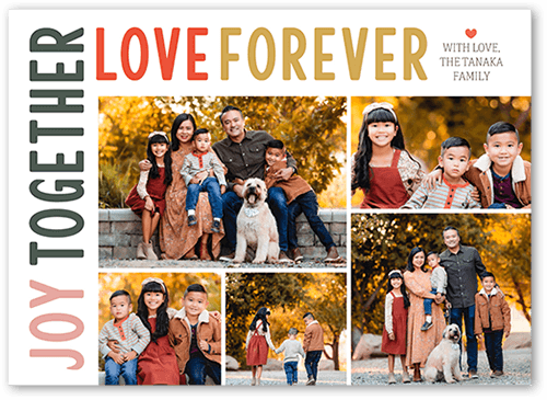 Joy and Love Forever Fall Greeting, White, 5x7 Flat, Matte, Signature Smooth Cardstock, Square