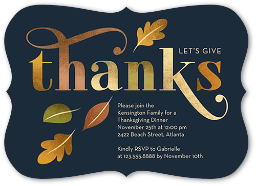 Ample Appreciation Fall Invitation, Black, 5x7 Flat, 100% Recycled Cardstock , Bracket