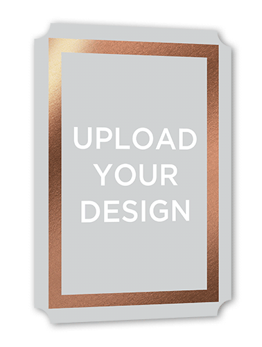 Upload Your Own Foil Design Portrait Christmas Card, Rosegold Foil, Pearl Shimmer Cardstock, Ticket