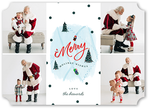 Merry Sledding Christmas Card, White, 5x7, Christmas, Matte, Signature Smooth Cardstock, Ticket