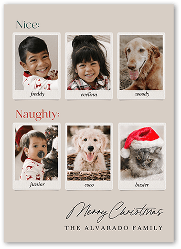 Sorted Pictures Christmas Card, Beige, 5x7, Christmas, Pearl Shimmer Cardstock, Square