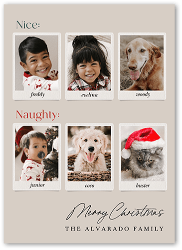 Sorted Pictures Christmas Card, Beige, 5x7 Flat, Christmas, Pearl Shimmer Cardstock, Square