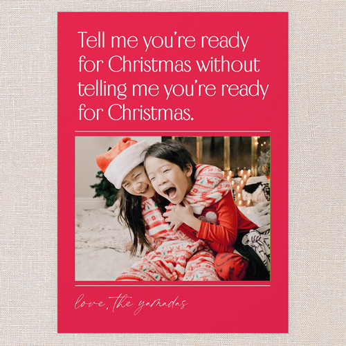 Classic Santa Wishes Christmas Card, Red, 5x7 Flat, Christmas, Pearl Shimmer Cardstock, Square