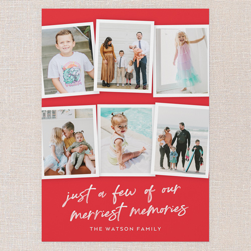 Our Merriest Memories Christmas Card, Red, 5x7 Flat, Christmas, Matte, Signature Smooth Cardstock, Square