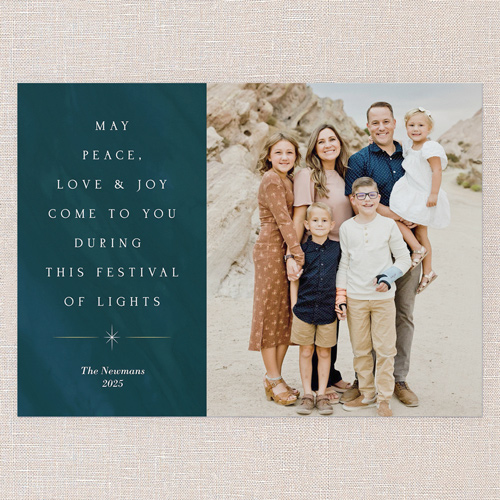 Serene Message Hanukkah Card, Blue, 5x7 Flat, Hanukkah, 100% Recycled Cardstock , Square, Nautical