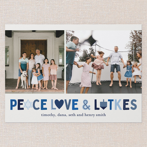 Latke Wishes Hanukkah Card, White, 5x7 Flat, Hanukkah, Standard Smooth Cardstock, Square, White