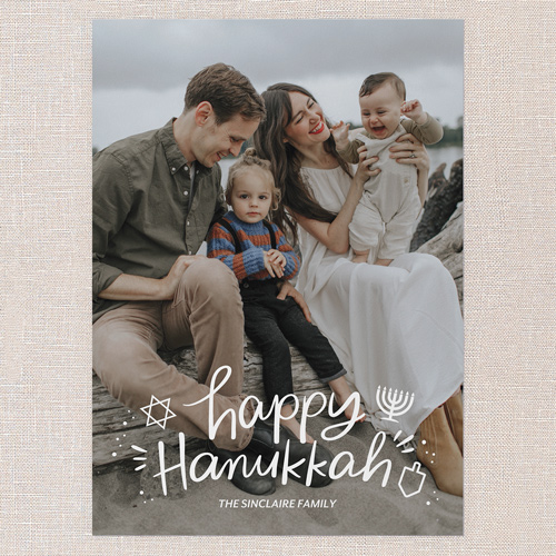 Hanukkah Doodles Hanukkah Card, White, 5x7 Flat, Hanukkah, Matte, Signature Smooth Cardstock, Square, White