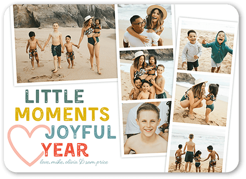 Love Little Moments New Year's Card, White, 5x7 Flat, New Year, 100% Recycled Cardstock , Rounded