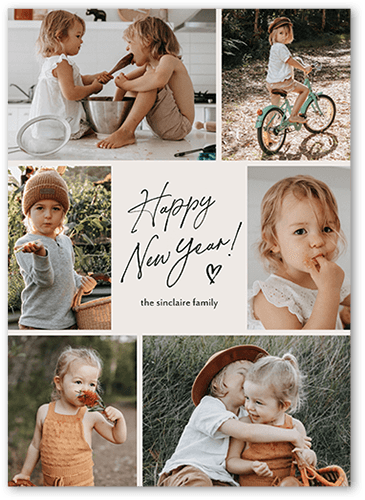 Memories of The Year New Year's Card, White, 5x7 Flat, New Year, Luxe Double-Thick Cardstock, Square