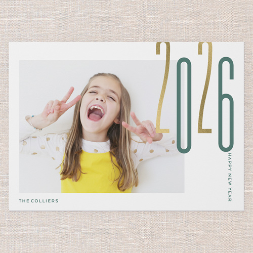 Chic Year New Year's Card, White, 5x7 Flat, New Year, 100% Recycled Cardstock , Square, White