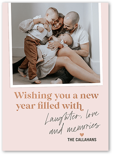 New Year Memories New Year's Card, Beige, 5x7 Flat, New Year, 100% Recycled Cardstock , Square, Pearl