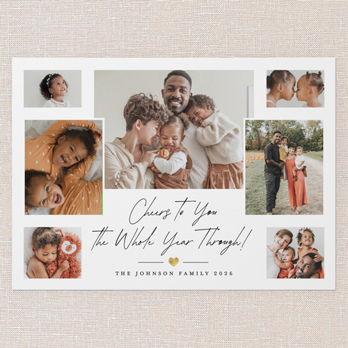 Grateful Cheer New Year's Card, White, 5x7 Flat, New Year, Standard Smooth Cardstock, Square, White