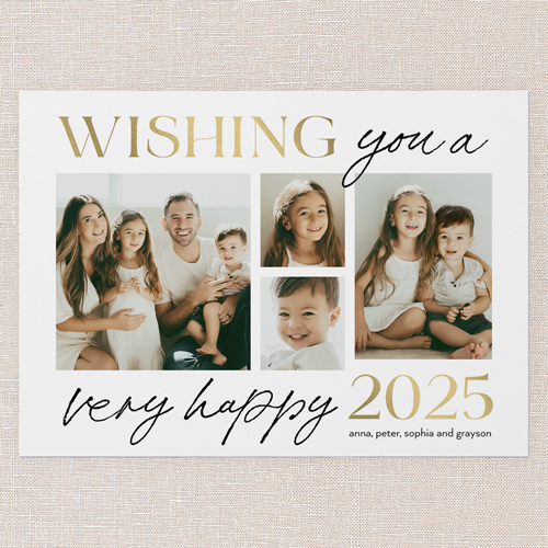 Very Happy New Year's Card, White, 5x7 Flat, New Year, 100% Recycled Cardstock ?, Square