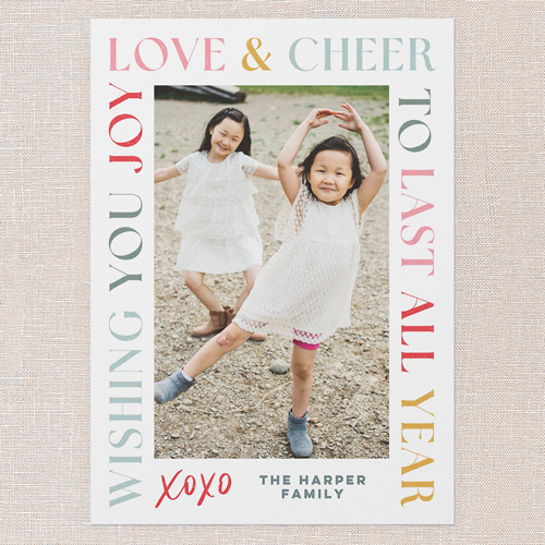 All Around Joy New Year's Card, White, 5x7 Flat, New Year, Standard Smooth Cardstock, Square, White