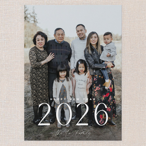 Modern Yearframe New Year's Card, White, 5x7 Flat, New Year, Matte, Signature Smooth Cardstock, Square, White