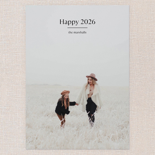 Pure Sentiment New Year's Card, Black, 5x7 Flat, New Year, Pearl Shimmer Cardstock, Square, Black