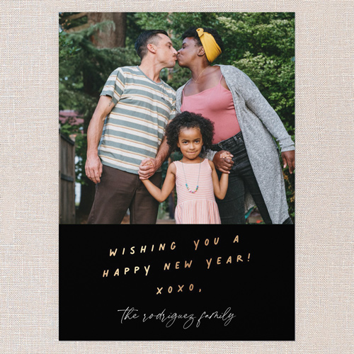 Fresh Message New Year's Card, Black, 5x7 Flat, New Year, 100% Recycled Cardstock , Square, Black