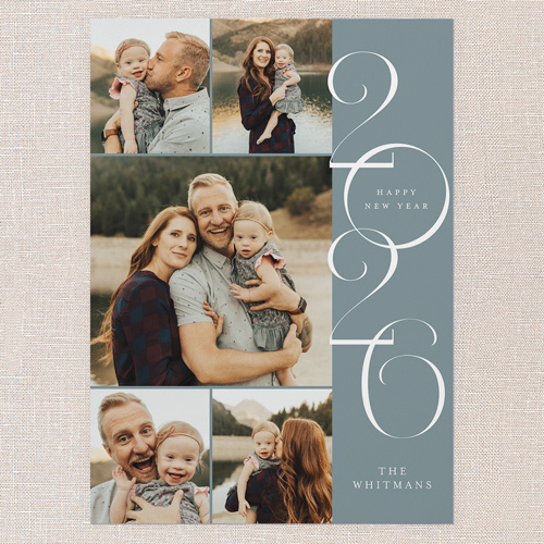 Modern Year Montage New Year's Card, Grey, 5x7 Flat, New Year, Standard Smooth Cardstock, Square, Ore