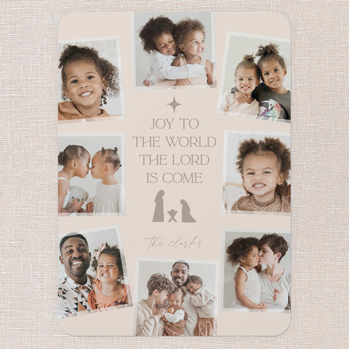 Nativity Silhouette Religious Christmas Card, Beige, 5x7 Flat, Religious, Matte, Signature Smooth Cardstock, Rounded, Cream