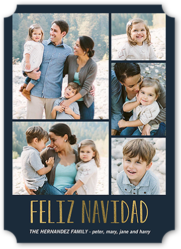 Deseos Emocionantes Tarjeta de Navidad, Black, Pearl Shimmer Cardstock, Ticket