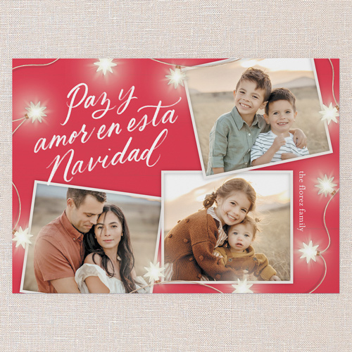 Bright Star Tarjeta de Navidad, Red, 5x7 Flat, Feliz Navidad, Matte, Signature Smooth Cardstock, Square, Tomato