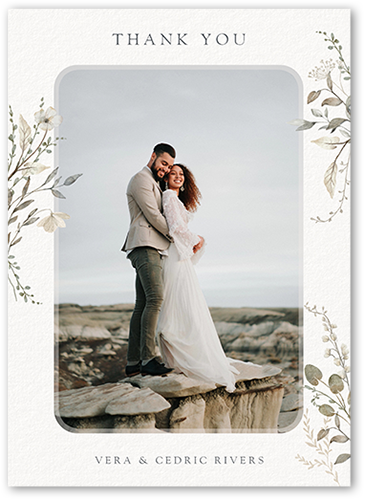 Stylish Grey Wedding Thank You Card