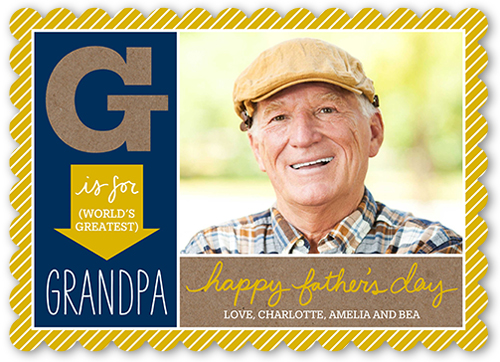 Greatest Grandpa Father's Day Card, Yellow, Pearl Shimmer Cardstock, Scallop