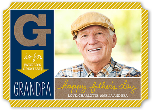 Greatest Grandpa Father's Day Card, Yellow, Pearl Shimmer Cardstock, Ticket