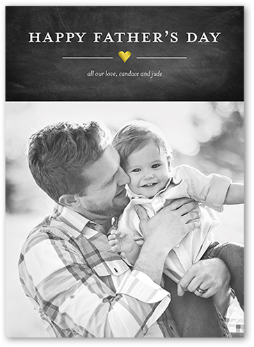 Classic Chalkboard Father's Day Card, Grey, Luxe Double-Thick Cardstock, Square