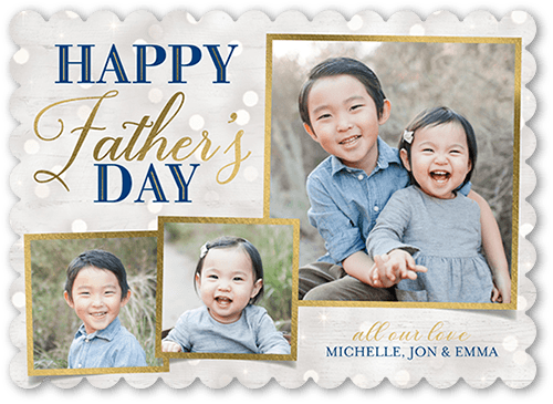 Elegant Gratitude Father's Day Card, Blue, 5x7 Flat, 100% Recycled Cardstock , Scallop