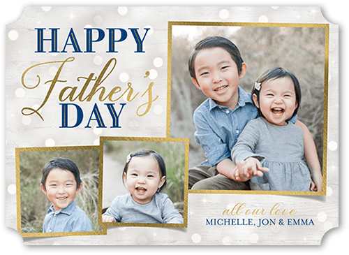 Elegant Gratitude Father's Day Card, Blue, 5x7 Flat, 100% Recycled Cardstock , Ticket