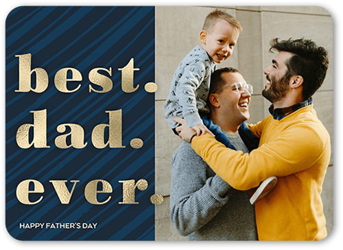 Greatest Dad Father's Day Card, Blue, 5x7 Flat, Pearl Shimmer Cardstock, Rounded